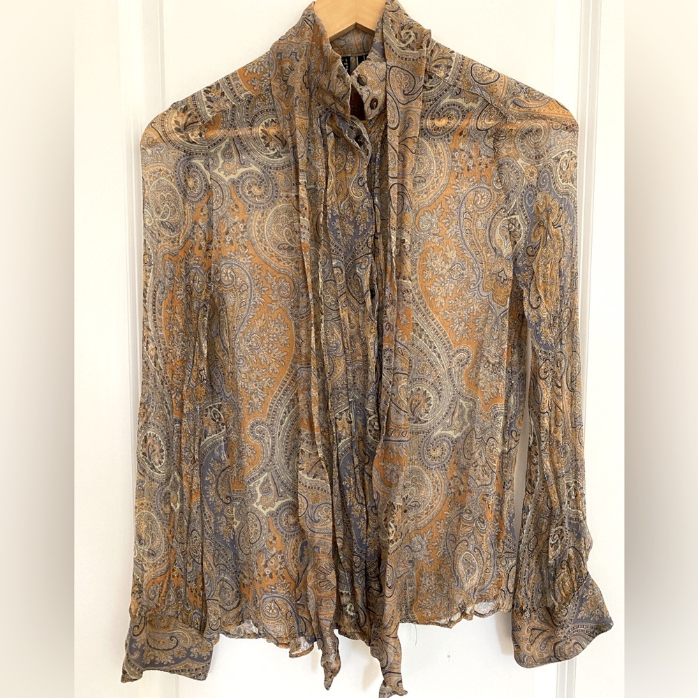 Vintage Mango Paisley Blouse